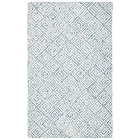 Safavieh 6 x 6 ft. Metro Round Hand Tufted Rug; Light Blue & Ivory MET455L-6R